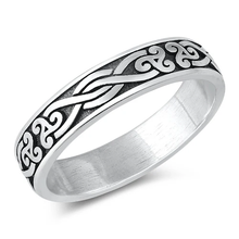 Load image into Gallery viewer, Sterling Silver Oxidized Celtic Band Ring