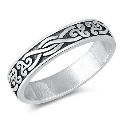 Sterling Silver Oxidized Celtic Band Ring