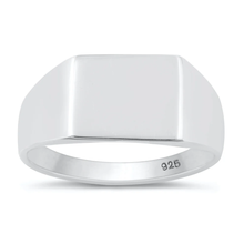 Load image into Gallery viewer, Sterling Silver Polished Signet Ring