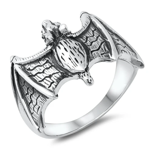 Sterling Silver Oxidized Bat Ring