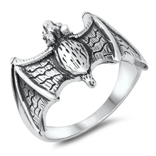 Load image into Gallery viewer, Sterling Silver Oxidized Bat Ring