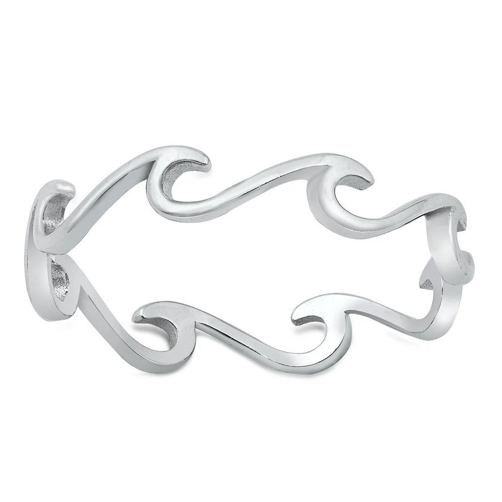 Sterling Silver Rhodium Plated Ring