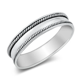Sterling Silver Oxidized 5mm Bali Ring