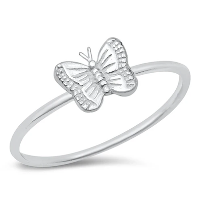 Sterling Silver High Polish Baby Butterfly Ring