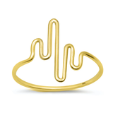 Sterling Silver Yellow Gold Plated Heartbeat Pulse Ring