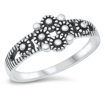 Sterling Silver Oxidized 8mm Bali Style Ring