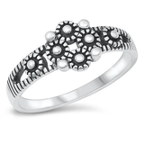 Sterling Silver Oxidized 8mm Bali Style Ring