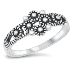 Sterling Silver Oxidized 8mm Bali Style Ring