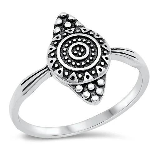 Sterling Silver Oxidized 15mm Bali Style Ring