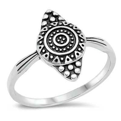Sterling Silver Oxidized 15mm Bali Style Ring