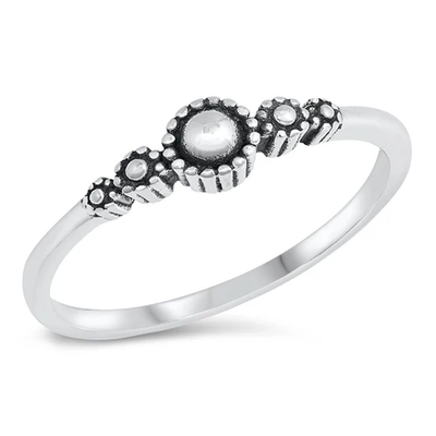 Sterling Silver Oxidized Bali Style Ring