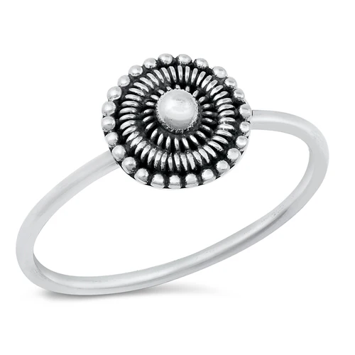 Sterling Silver Oxidized And Polished 1.6mm Bali Ring