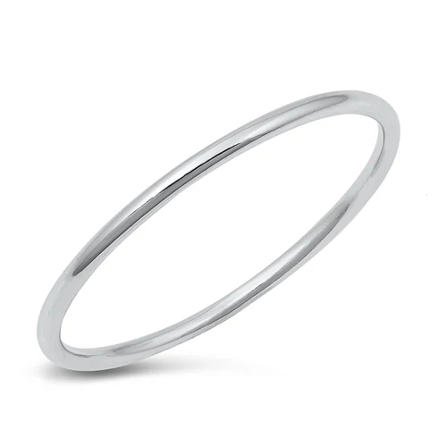 Sterling Silver Rhodium Plated Thin Band Ring