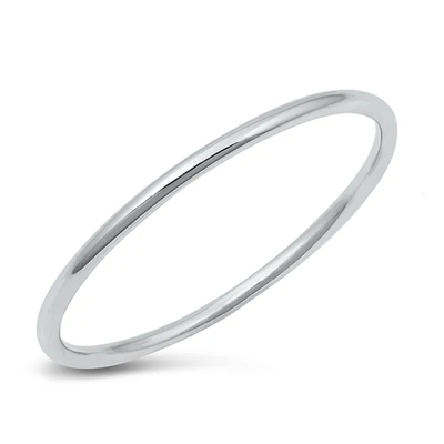 Sterling Silver Rhodium Plated Thin Band Ring