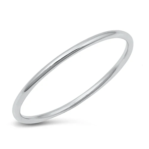 Sterling Silver Rhodium Plated Thin Band Ring