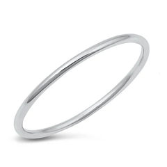 Sterling Silver Rhodium Plated Thin Band Ring
