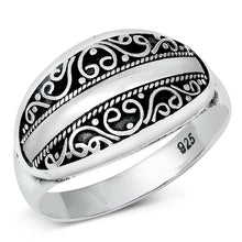 Load image into Gallery viewer, Sterling Silver Oxidized And Polished 11.5mm Ring
