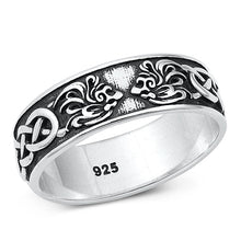 Load image into Gallery viewer, Sterling Silver Oxidized Celtic Lion Ring