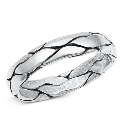 Sterling Silver Oxidized Snake Skin Band Ring