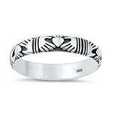 Sterling Silver Oxidized Claddagh Ring