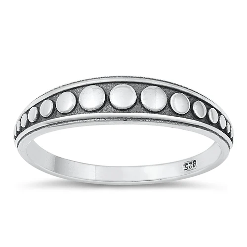Sterling Silver Oxidized Circles Ring
