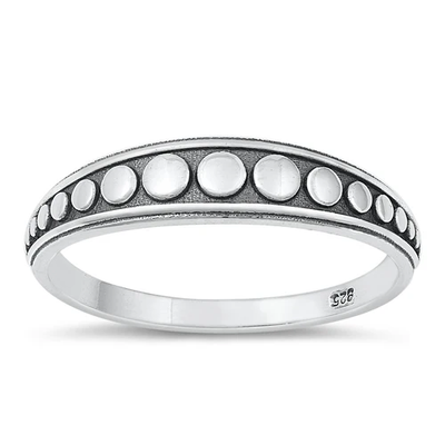 Sterling Silver Oxidized Circles Ring