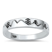 Load image into Gallery viewer, Sterling Silver Oxidized Mountains And Trees Ring