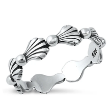 Load image into Gallery viewer, Sterling Silver Oxidized Seashells Ring