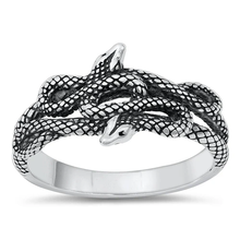 Load image into Gallery viewer, Sterling Silver Oxidized Snakes Ring