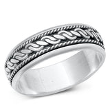 Sterling Silver Oxidized Bali Spinner Ring