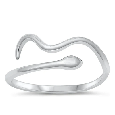 Sterling Silver Oxidized 6.8mm Snake Ring