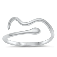 Sterling Silver Oxidized 6.8mm Snake Ring