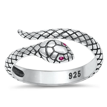 Load image into Gallery viewer, Sterling Silver Oxidized 9.5mm Snake Ring