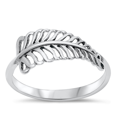 Sterling Silver Oxidized Leaf Ring