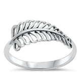 Sterling Silver Oxidized Leaf Ring