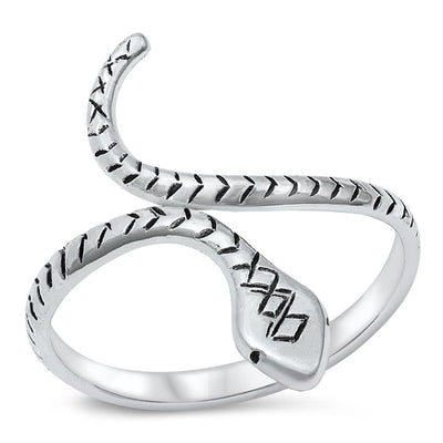 Sterling Silver Oxidized 22mm Snake Ring