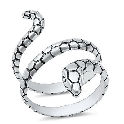 Sterling Silver Oxidized 25mm Snake Ring
