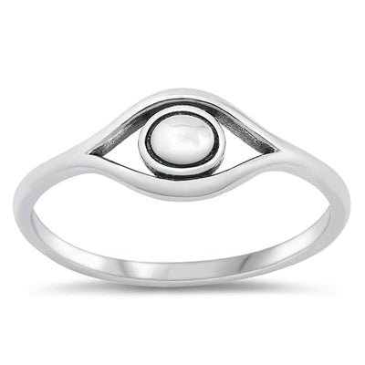 Sterling Silver Oxidized 6.6mm Eye Ring