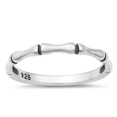 Sterling Silver Oxidized Bamboo Ring