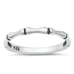 Sterling Silver Oxidized Bamboo Ring