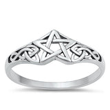 Sterling Silver Oxidized Celtic Star Ring