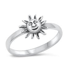 Load image into Gallery viewer, Sterling Silver Oxidized 8.8mm Sun Ring