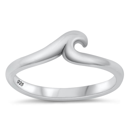 Sterling Silver Oxidized Wave Ring