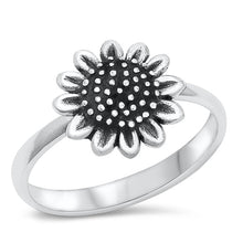 Load image into Gallery viewer, Sterling Silver Oxidized Sunflower Ring