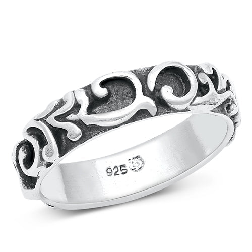 Sterling Silver Oxidized 5.5mm Ring