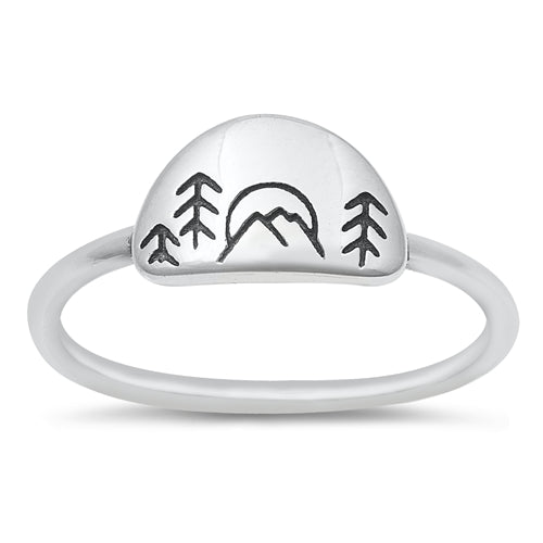 Sterling Silver Oxidized Nature Ring