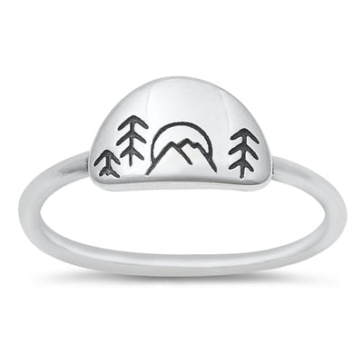 Sterling Silver Oxidized Nature Ring