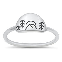 Sterling Silver Oxidized Nature Ring