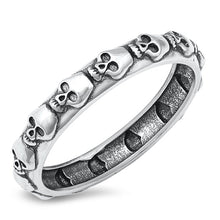 Load image into Gallery viewer, Sterling Silver Oxidized Skull Ring