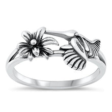 Load image into Gallery viewer, Sterling Silver Oxidized Hummingbird Ring